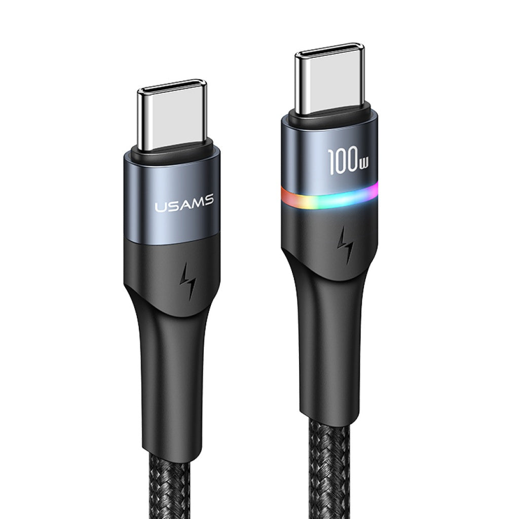 Cable de Datos USAMS SJ537 USB C a Tipo C 100W PD 1.2M Negro U76