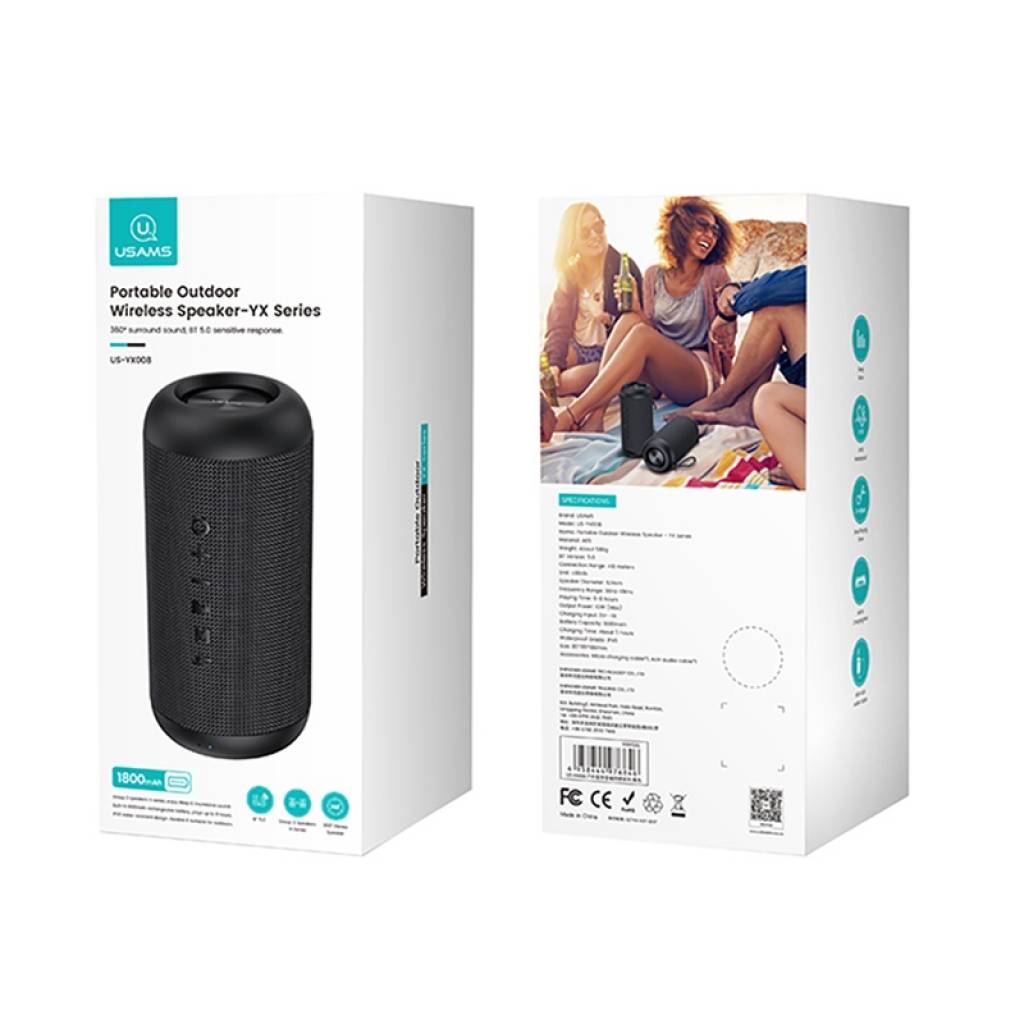 Parlante Bluetooth USAMS YX008 - Sonido 360° Inmersivo