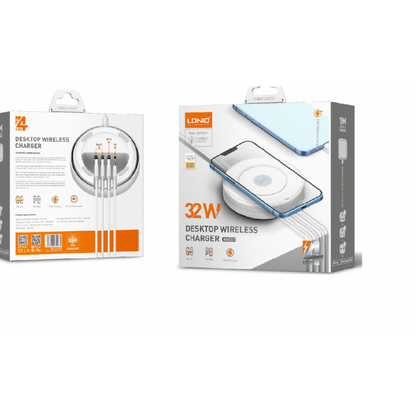 Cargador Inalámbrico de Escritorio 5 en 1 32W PD30W+ QC18W+2Auto-ID LDNIO AW003