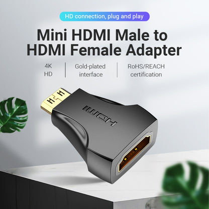 Adaptador Mini HDMI Macho a HDMI Hembra Negro Vention AISB0