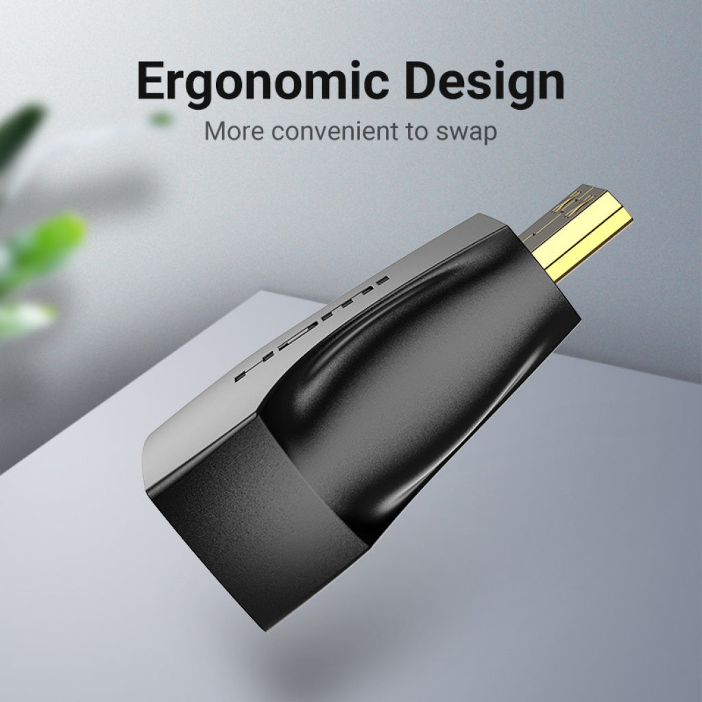 Adaptador Mini HDMI Macho a HDMI Hembra Negro Vention AISB0
