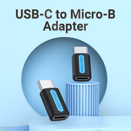 Adaptador USB-C a Micro USB 2.0 Macho/Hembra / PVC / Negro CDXB0 Vention