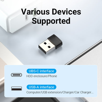 Adaptador USB-A 2.0 a USB-C Macho/Hembra / PVC / Negro CDWB0 Vention