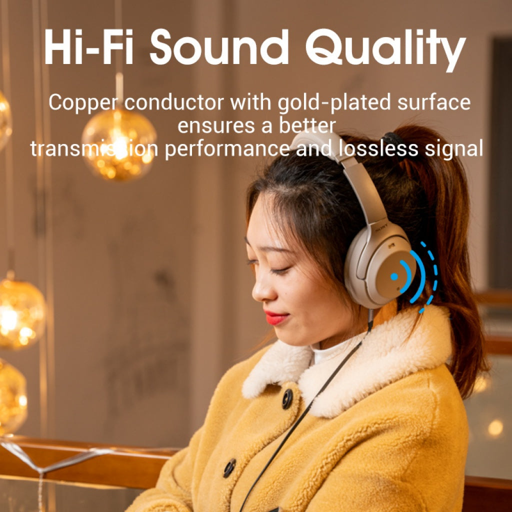 Adaptador de 3.5 mm Hembra a 2.5 mm Macho Dorado Vention VAB-S02