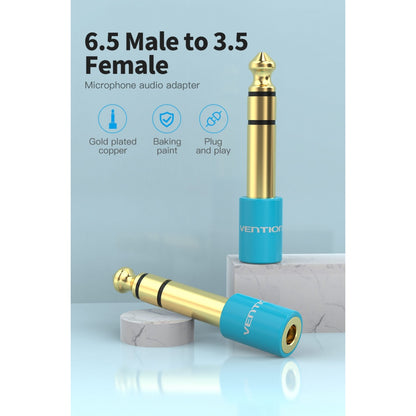 Adaptador de Audio 6.5mm a 3.5mm Macho/Hembra Azul VAB-S01-L Vention