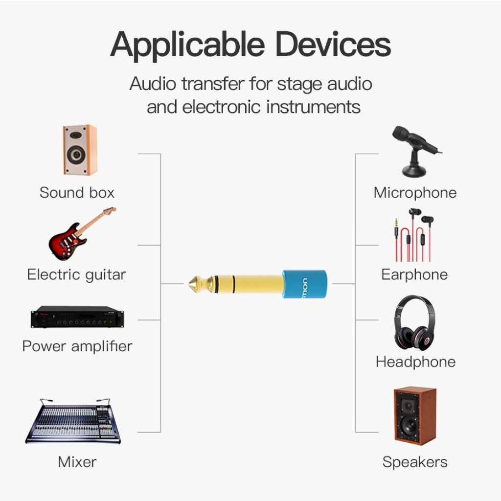 Adaptador de Audio Vention 6.5mm a 3.5mm - Conexión Premium
