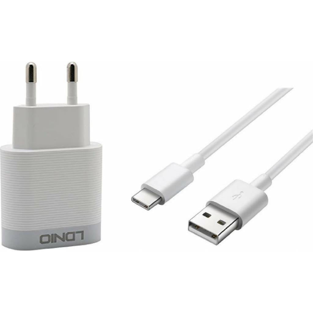 Cargador Pared 18W 1USB QC3.0 Carga Rápida Blanco Tipo C LDNIO A303Q