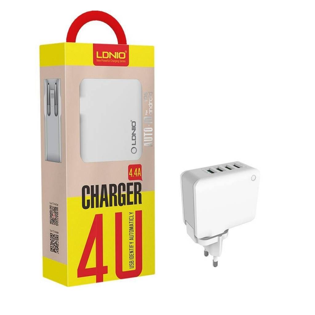 Cargador de Pared LDNIO A4403 - Carga Rápida Inteligente 22W