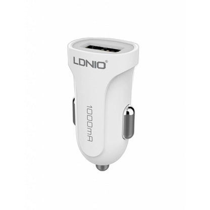 Cargador Auto 2.4A 12W 1 USB Tipo C Blanco LDNIO DL-C17