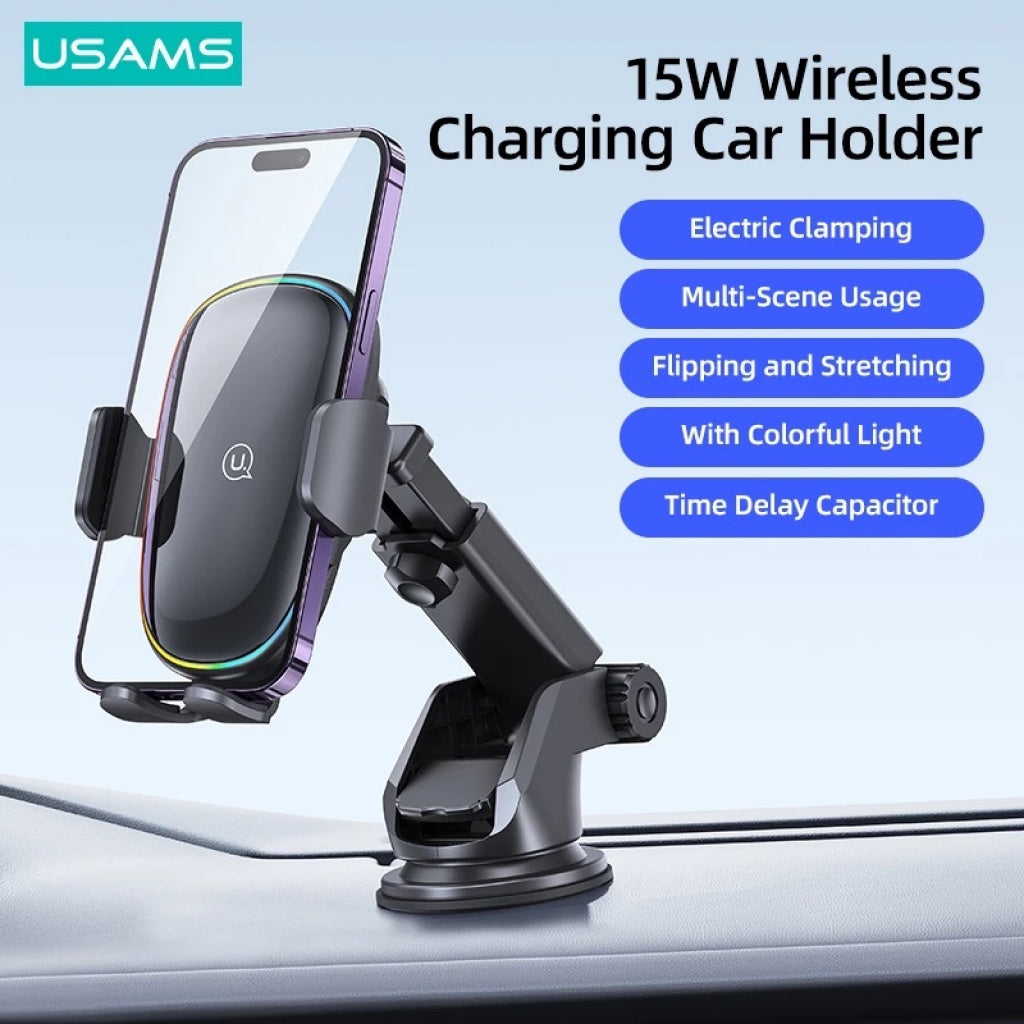Cargador Inalámbrico USAMS para Auto - Carga Rápida 15W