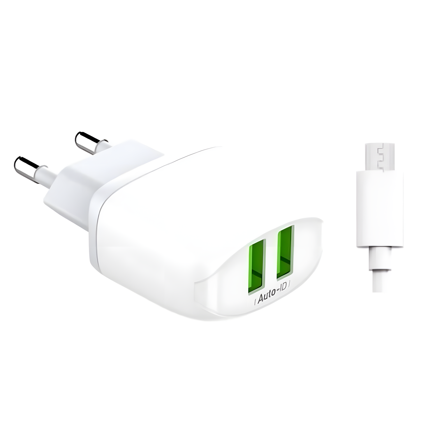 Cargador Pared 2.4A 2USB Micro USB Blanco LDNIO A2219