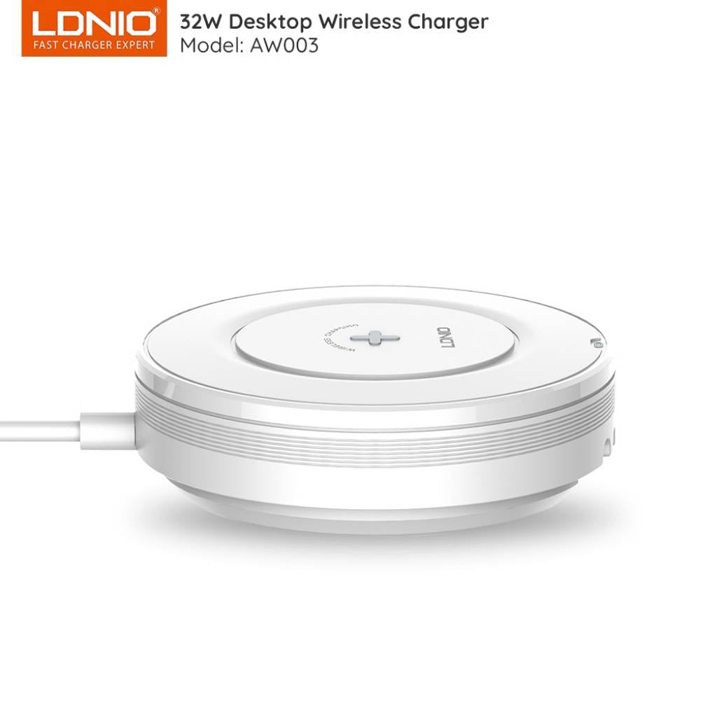 Cargador Inalámbrico de Escritorio 5 en 1 32W PD30W+ QC18W+2Auto-ID LDNIO AW003