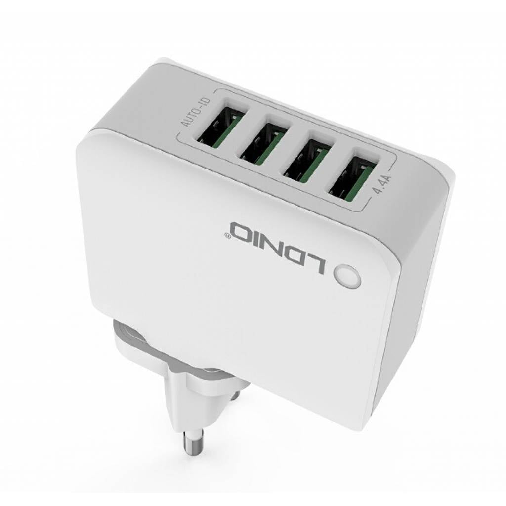 Cargador de Pared LDNIO A4403 - Carga Rápida Inteligente 22W