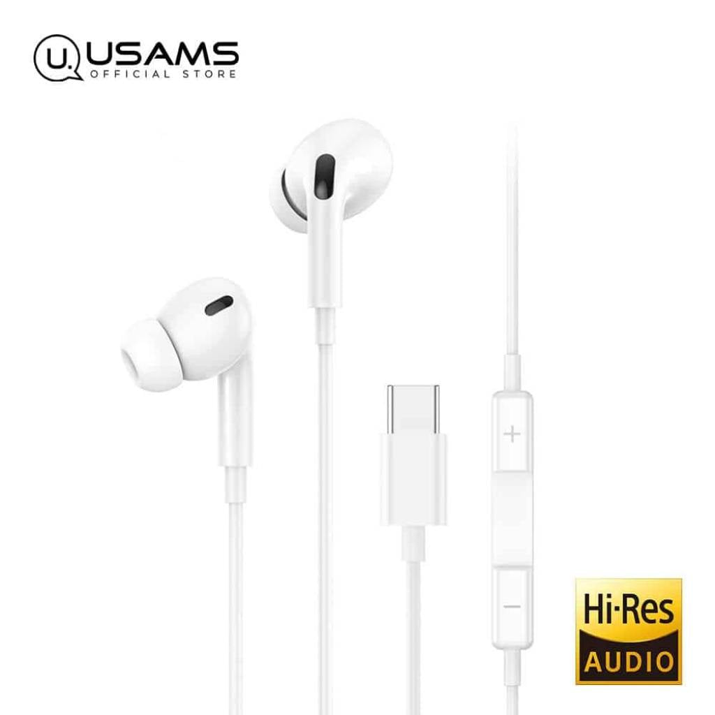 Auriculares Manos Libres Stereo Tipo C USAMS SJ452 EP-41  1.2M Blanco