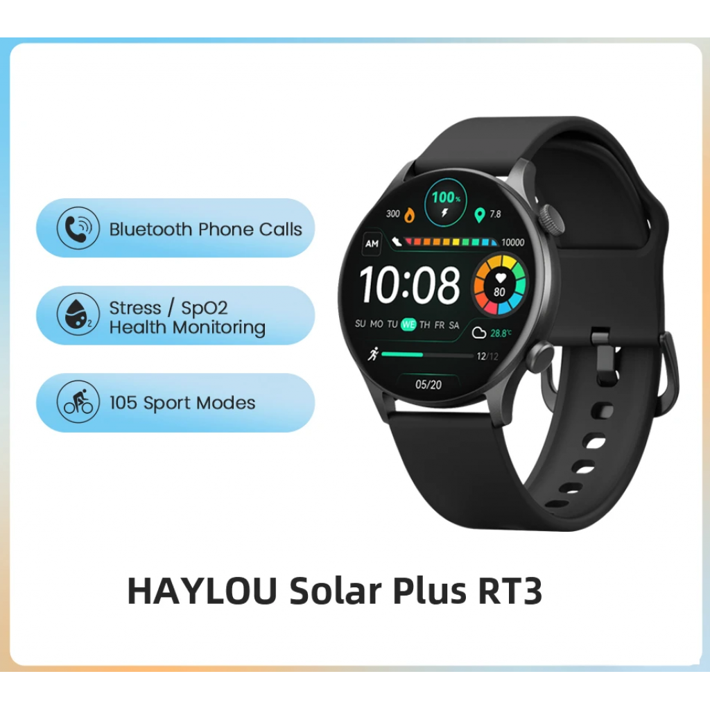Smartwatch Haylou RT3 Solar - Pantalla AMOLED Cristalina