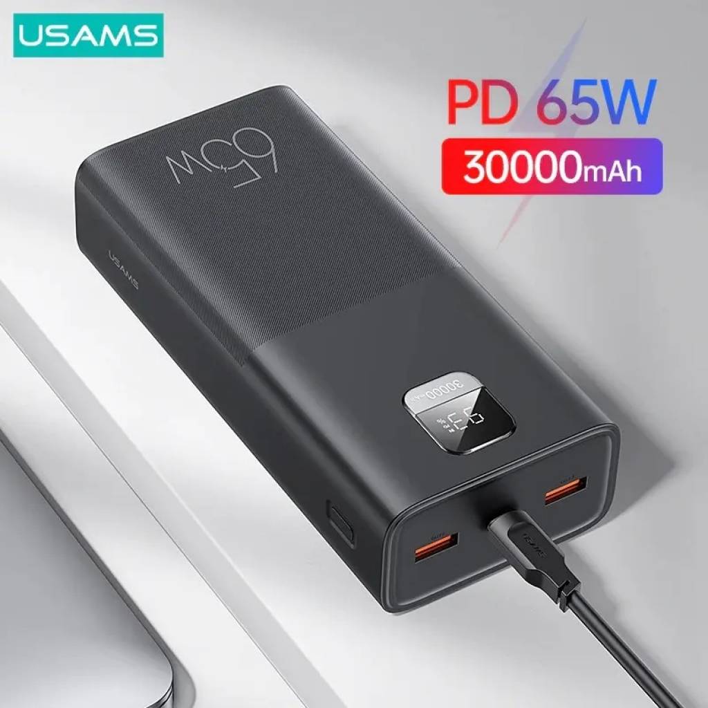 Power Bank USAMS 30.000mAh - Carga Rápida 65W
