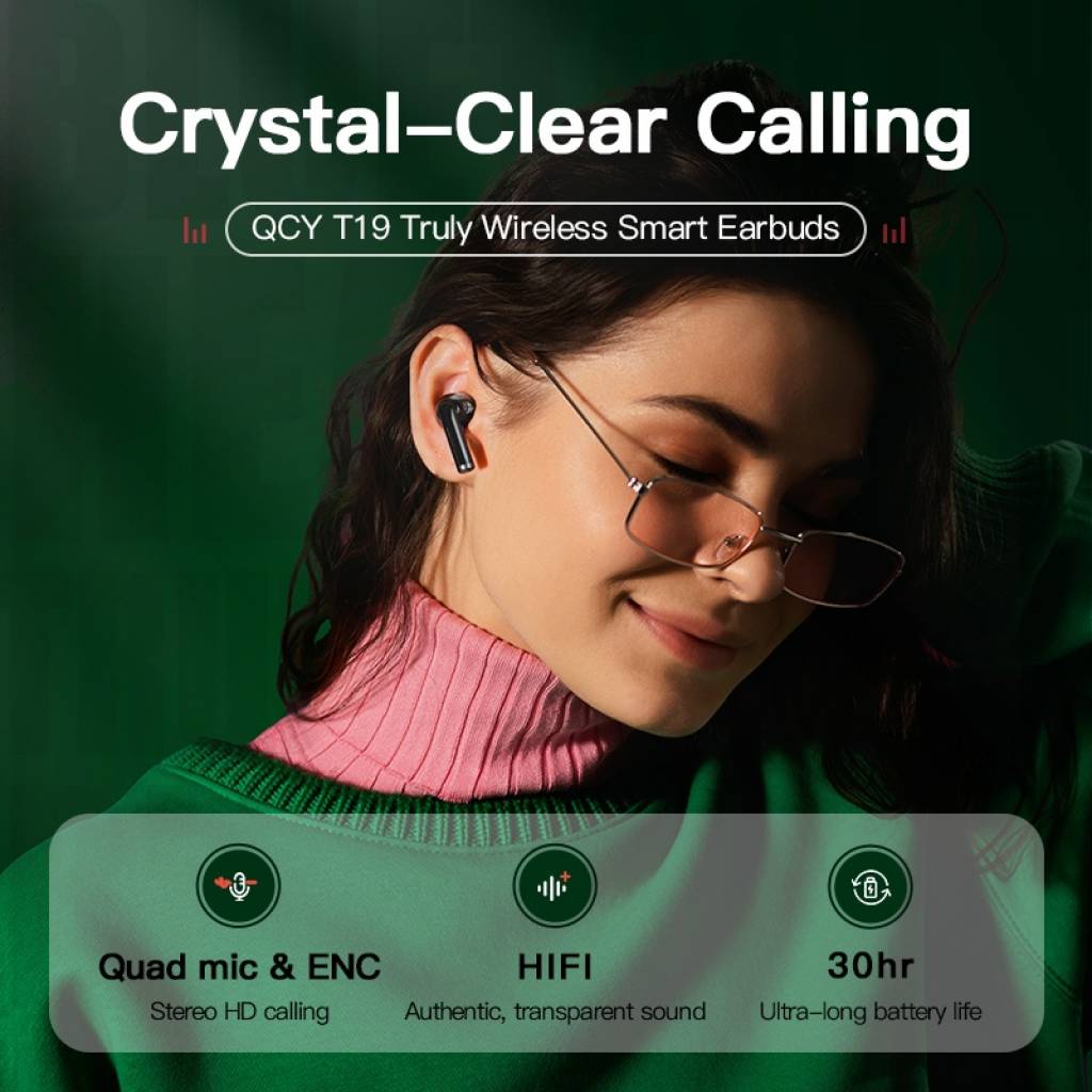 Auriculares Inalámbricos QCY T19 - 30h Batería y Llamadas Nítidas