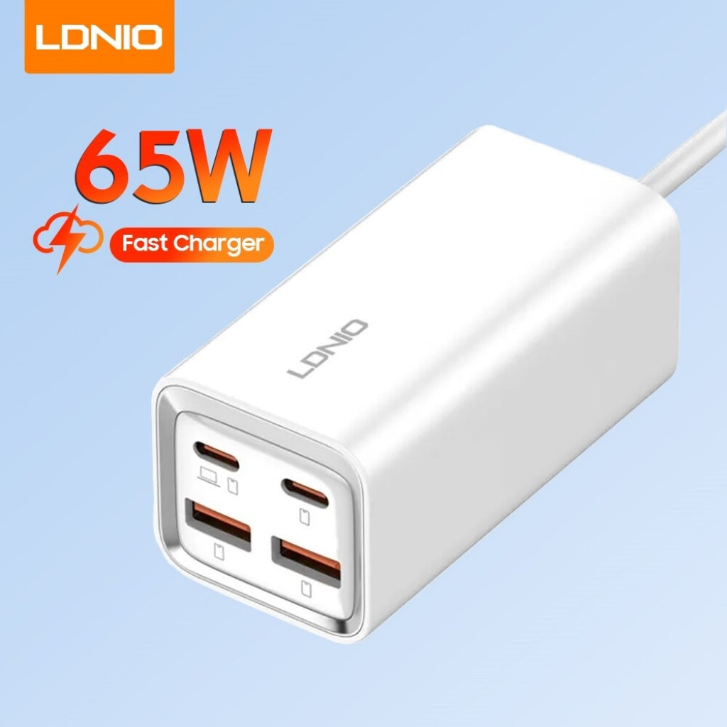 Cargador de Pared LDNIO A4610C - Carga Ultra Rápida 65W