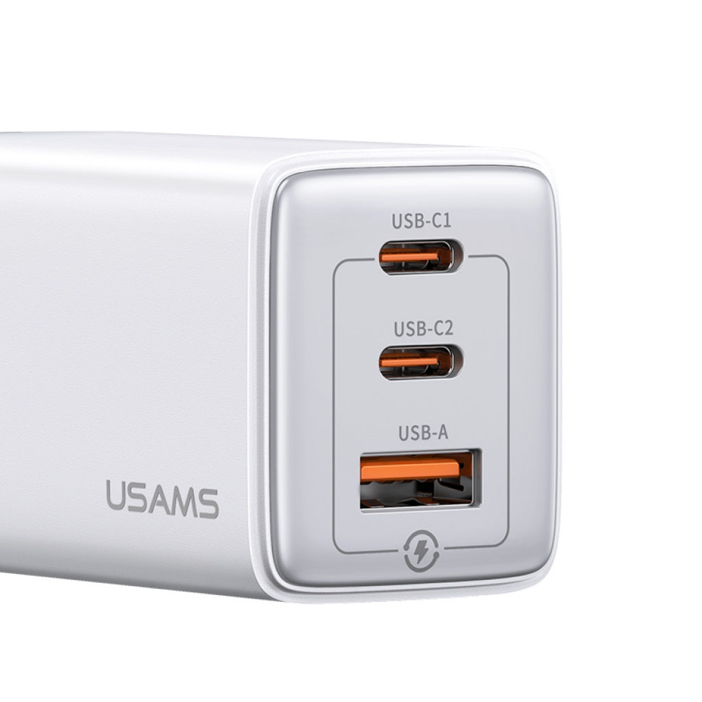 Cargador de Pared USAMS GaN 65W - Carga Rápida Multi-Dispositivo