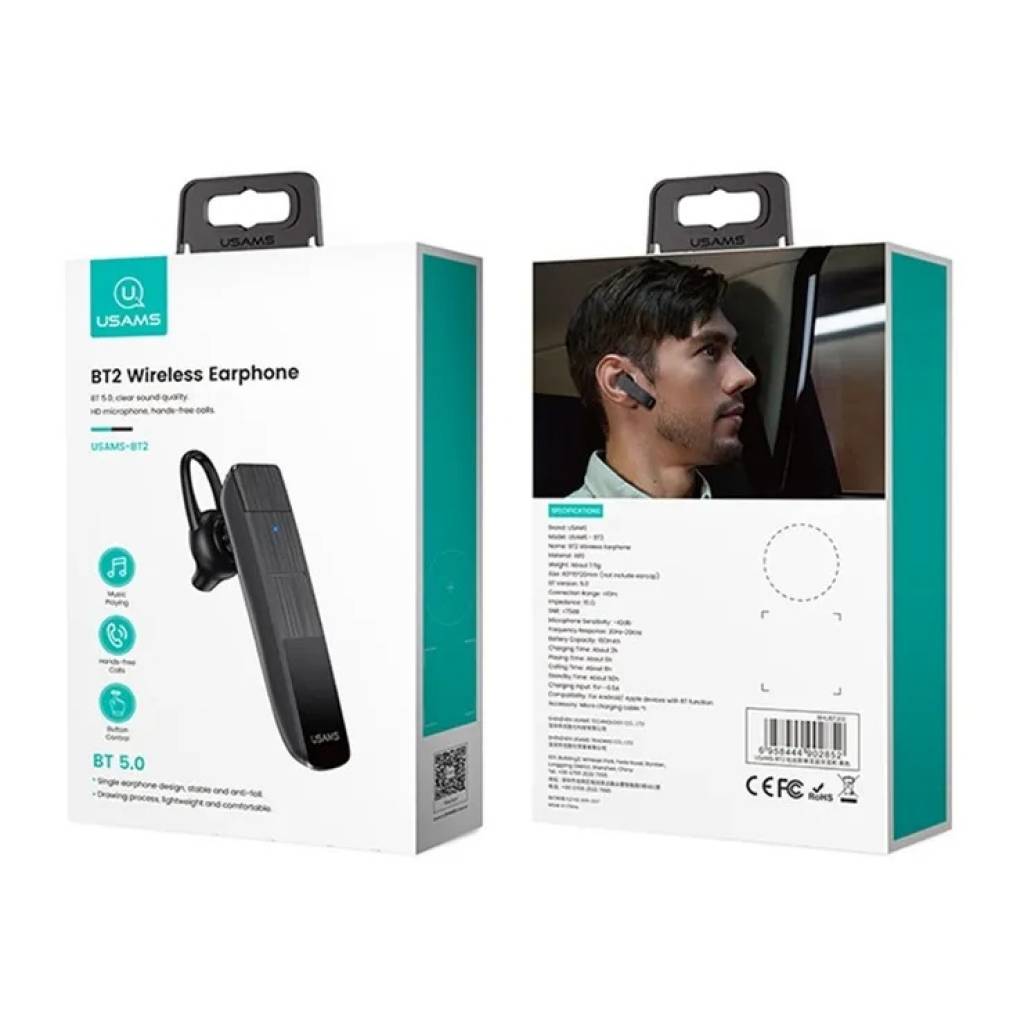 Auricular Bluetooth Negro Mono USAMS BT2