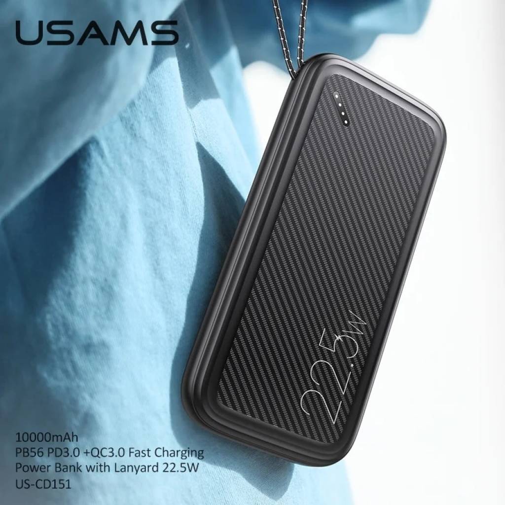 Power Bank CD151 PB56 10000mAh con PD3.0+QC3.0 Negro USAMS
