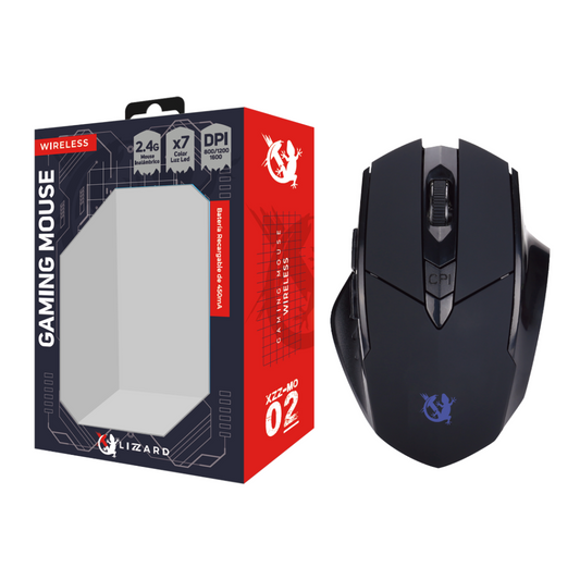 Mouse Gamer XZZ-MO-02 Inalámbrico 1600 DPI RGB X-Lizzard
