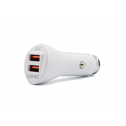 Cargador Auto 36W Dual QC3.0 Tipo C Blanco LDNIO C511Q