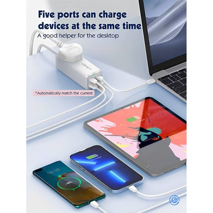 Adaptador Multifunción 65W Dual QC3.0+Dual USB C PD Cable 2M LDNIO SC1418