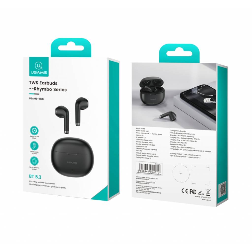 Auriculares Rhymbo Series TWS BT5.3 USAMS YO17