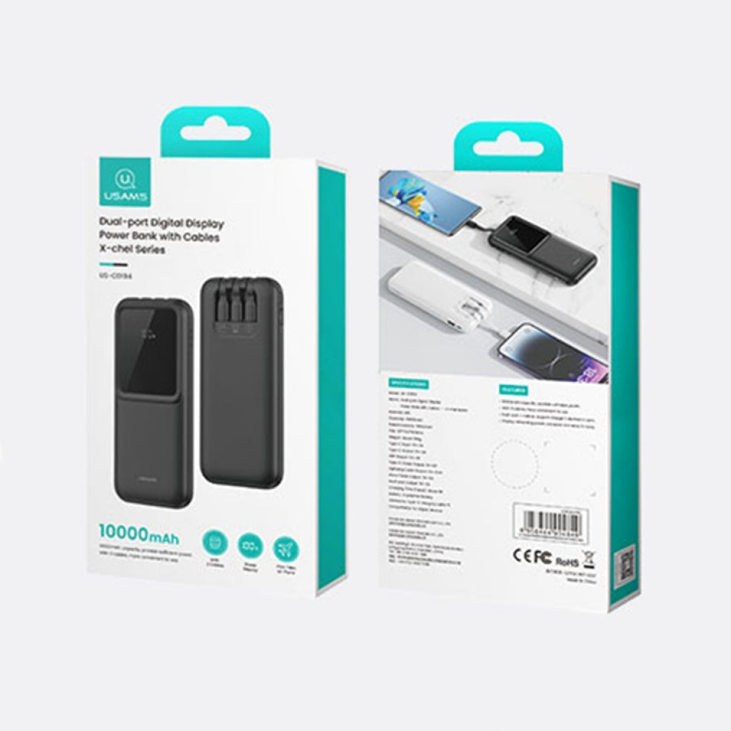 Power Bank CD194 10000mAh Con Cables y Pantalla LCD USAMS