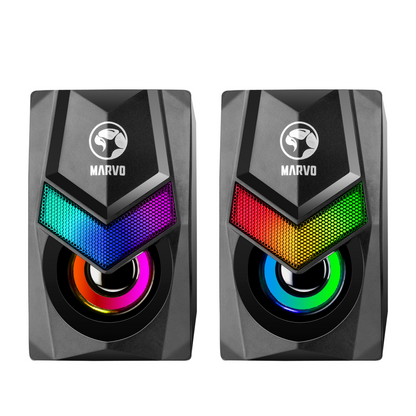 Parlantes Marvo Gamer 2x3W RGB USB SG-118