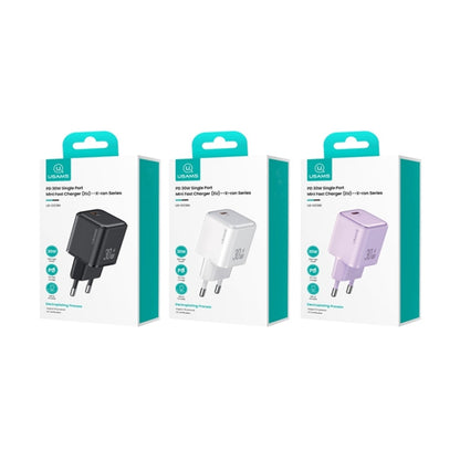 Cargador Pared 30W PD Carga Rápida Negro USAMS CC186