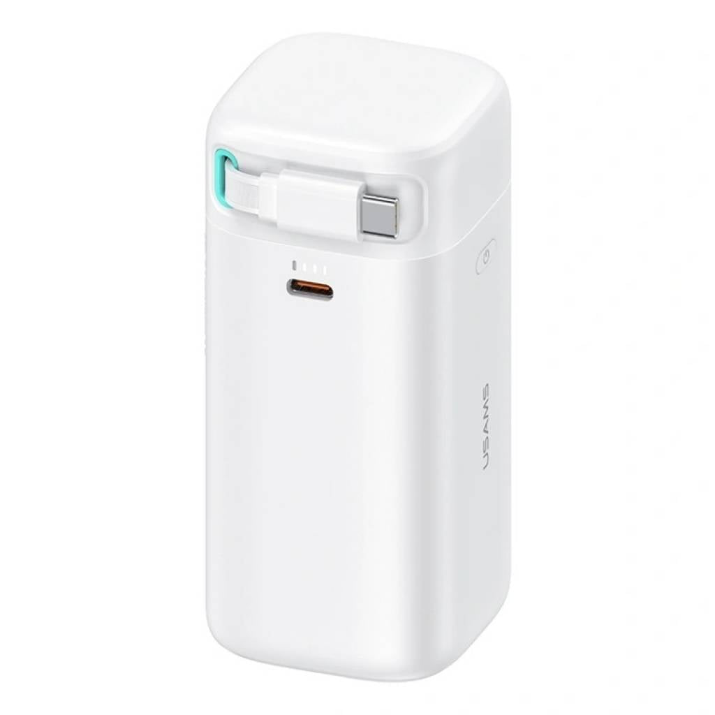 Power Bank USAMS 18000mAh - Carga Rápida 45W con Cable Retráctil