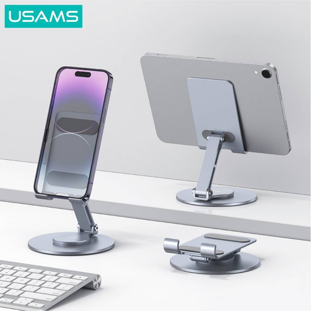 Soporte Teléfono/Tablet Plegable 360° Gris USAMS ZJ074