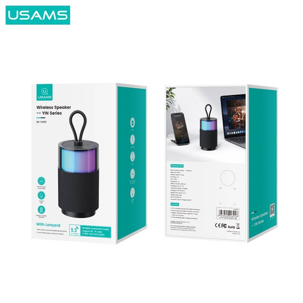 Parlante Bluetooth USAMS YIN Series - Sonido Potente y Portátil