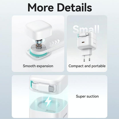 Cargador USAMS CC202 35W con Cable Retráctil Tipo C Magnético y Doble Puerto GaN