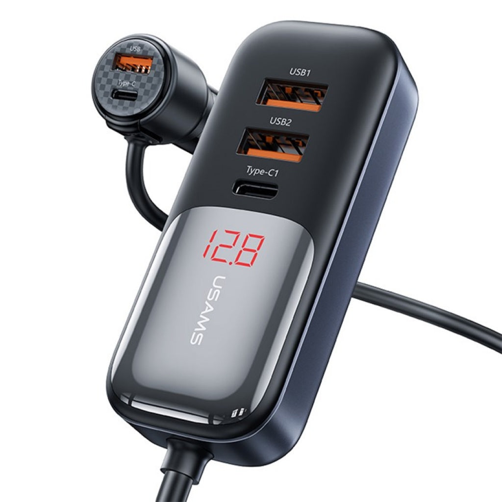 Cargador de Auto USAMS 165W - Carga Ultra Rápida para 5 Dispositivos
