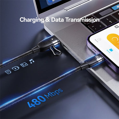 Cable de Datos U85 USB A / USB C a Tipo C 100 W 2M Negro USAMS SJ655