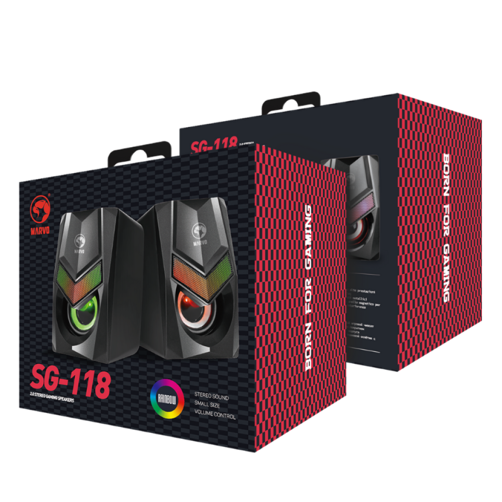 Parlantes Gamer Marvo SG-118 - Iluminación RGB