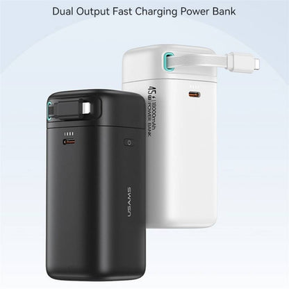 Power Bank 18000mAh PD45W Cable Retráctil Magnético Lightning Negro USAMS CD217