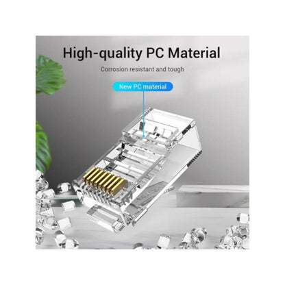 Conectores Plug RJ45 Cat.6 UTP / 10 Unidades / Transparente IDDR0-10 Vention
