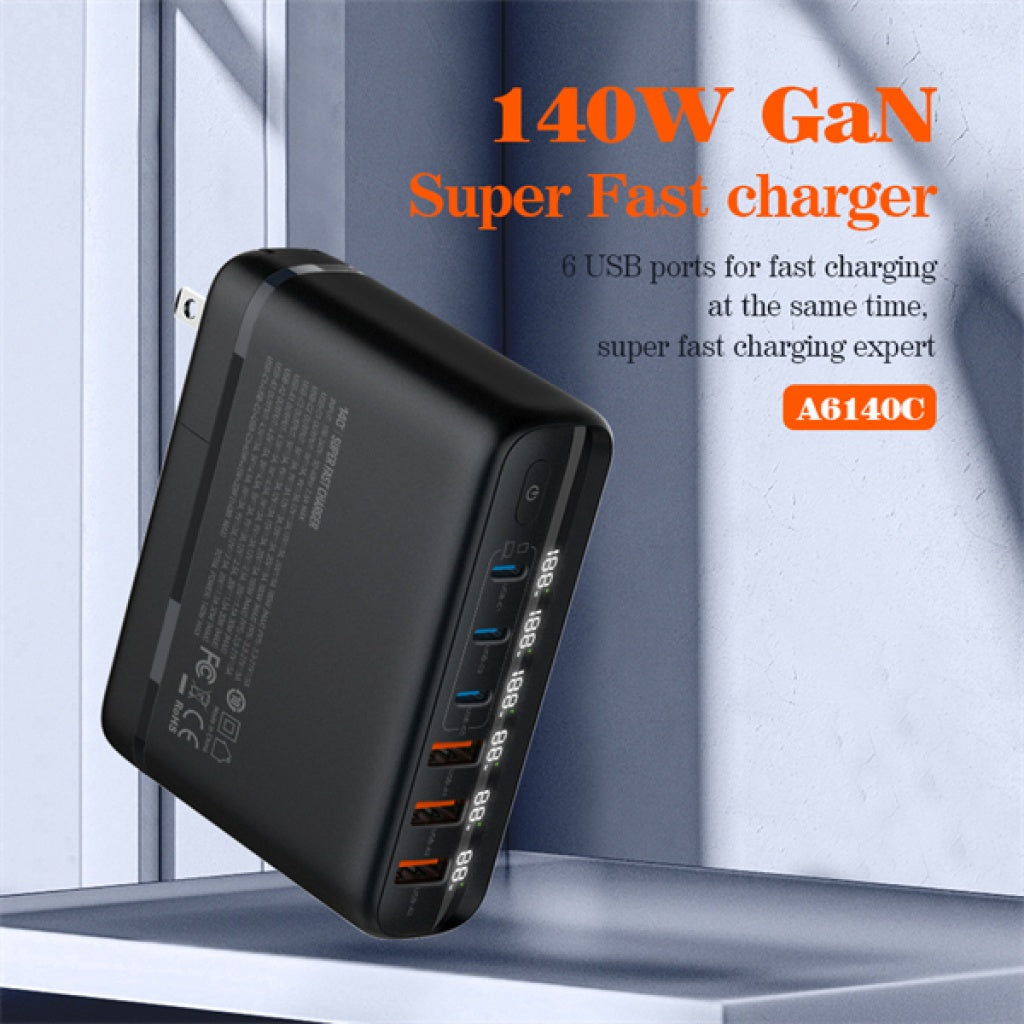 Cargador de Pared LDNIO A6140C - Carga Rápida 140W GaN