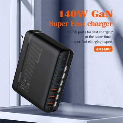 Cargador de Pared 140W GaN 3 USB A + 3 USB C LDNIO A6140C