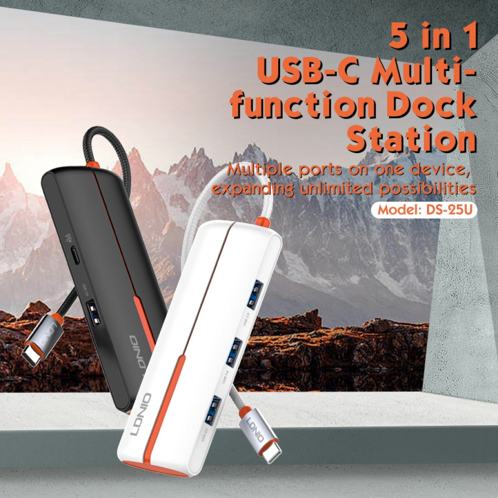 Hub LDNIO 5 en 1 Tipo C - 3x USB 3.0 Ultra Rápido