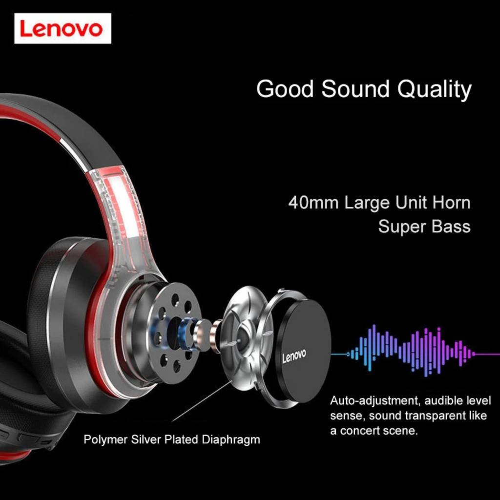 Auriculares Inalámbricos Lenovo HD200 - Sonido HD Envolvente