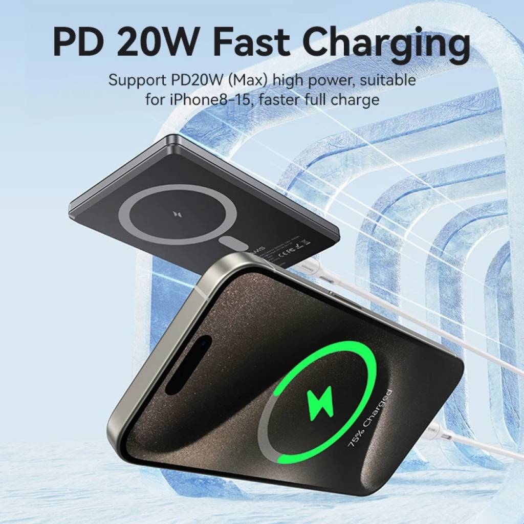 Power Bank USAMS CD220 - Carga Rápida Magnética