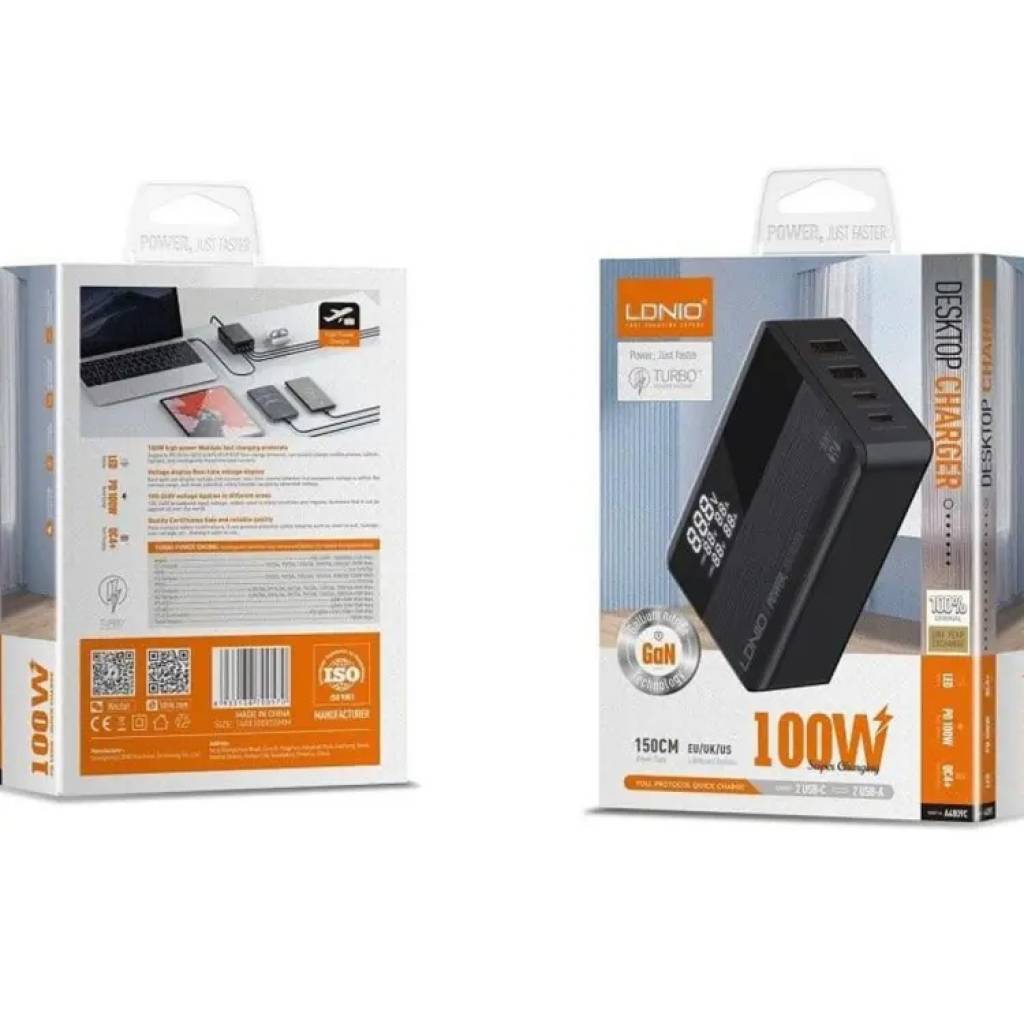 Cargador de Pared LDNIO GaN - Carga Rápida 100W