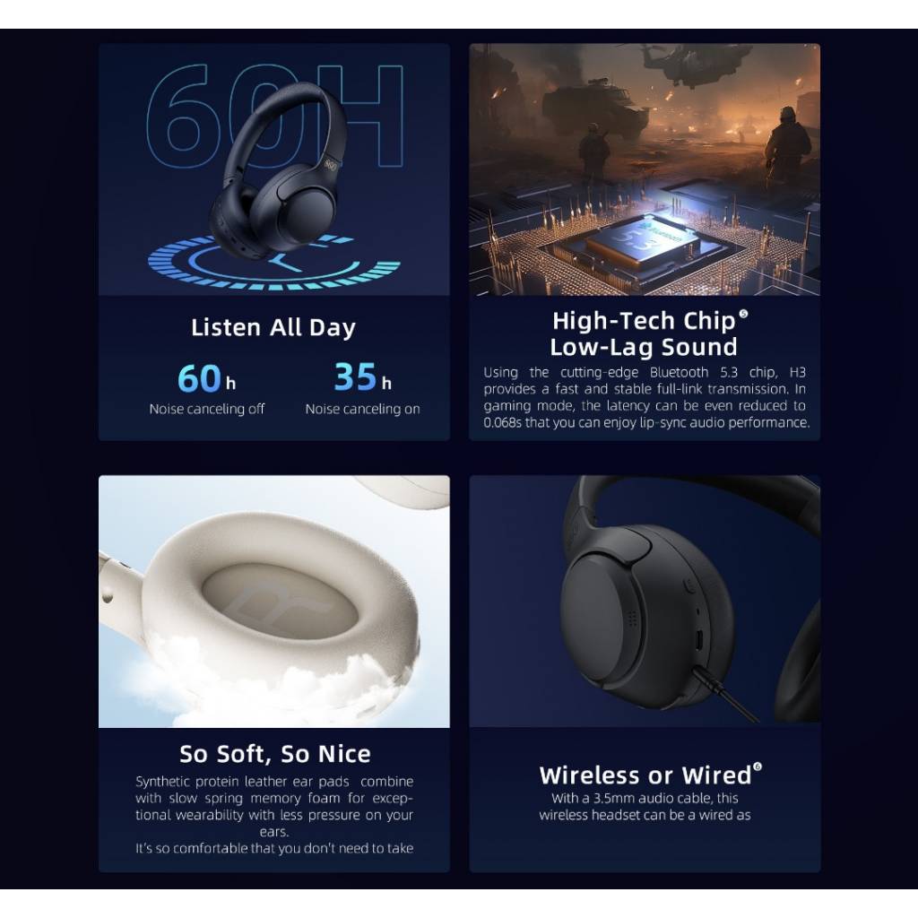 Auriculares Inalámbricos QCY H3 - Cancelación de Ruido Activa
