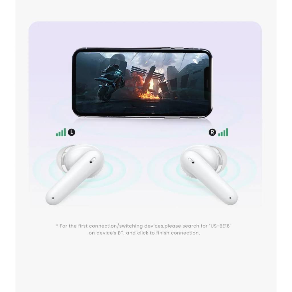 Auriculares BE16 TWS BT5.3 BE Series USAMS - Sonido Inalámbrico de Alta Fidelidad