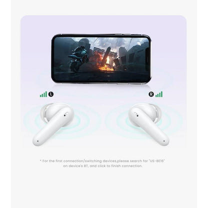 Auriculares BE16 TWS BT5.3 BE Series USAMS - Sonido Inalámbrico de Alta Fidelidad